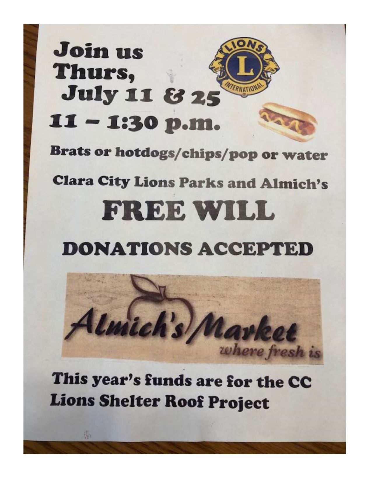 Brats Fundraiser